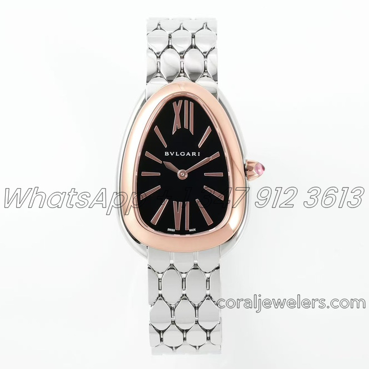 Replica Bvlgari Serpenti Seduttori Bvf Black Dial Rose Gold Bezel (1)