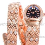 Replica Bvlgari Serpenti Seduttori Bvf Black Dial In Rose Gold With Diamonds (3)