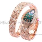 Replica Bvlgari Serpenti Seduttori Bvf Green Dial In Rose Gold With Diamonds (3)