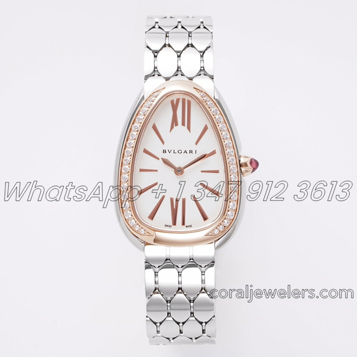 Replica Bvlgari Serpenti Seduttori Bvf Ref 103143 White Dial In Steelrose Gold With (1)