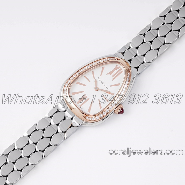 Replica Bvlgari Serpenti Seduttori Bvf Ref 103143 White Dial In Steelrose Gold With (2)