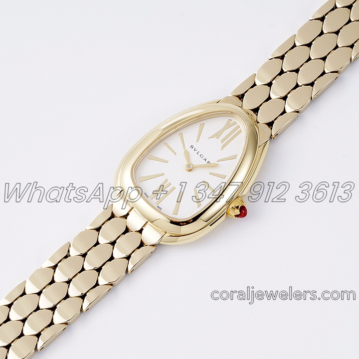 Replica Bvlgari Serpenti Seduttori Bvf White Dial In Yellow Gold (2)