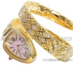 Replica Bvlgari Serpenti Seduttori Bvf White Mop Dial In Yellow Gold With Diamonds (2)