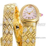 Replica Bvlgari Serpenti Seduttori Bvf White Mop Dial In Yellow Gold With Diamonds (8)