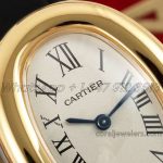 Replica Cartier Baignoire Af Mini Silver Dial In Yellow Gold On Black Leather Strap (4)