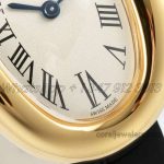 Replica Cartier Baignoire Af Mini Silver Dial In Yellow Gold On Black Leather Strap (5)