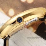 Replica Cartier Baignoire Af Mini Silver Dial In Yellow Gold On Black Leather Strap (7)