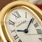 Replica Cartier Baignoire Af Mini Silver Dial In Yellow Gold On Brown Leather Strap (5)