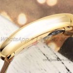 Replica Cartier Baignoire Af Mini Silver Dial In Yellow Gold On Brown Leather Strap (9)