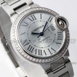 Replica Cartier Ballon Bleu 33mm Af Blue Dial With Diamond Bezel In Steel (3)