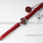 Replica Cartier Ballon Bleu 33mm Af Quartz Red Dial In Red Leather Strap (9)