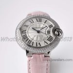 Replica Cartier Ballon Bleu 33mm Af Ss & Diamonds Silver Dial (2)