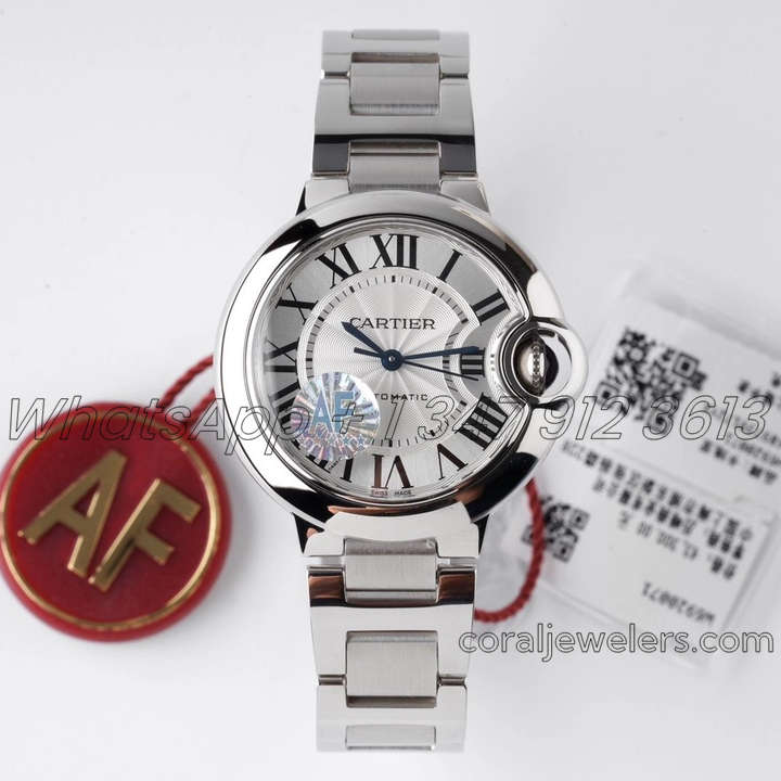 Replica Cartier Ballon Bleu 33mm Af Silver Dial In Steel (10)