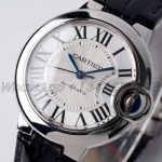 Replica Cartier Ballon Bleu 33mm Af Silver Dial In Steel On Black Leather Strap (3)