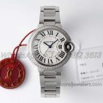 Replica Cartier Ballon Bleu 33mm Af Silver Dial With Diamond Bezel In Steel (1)