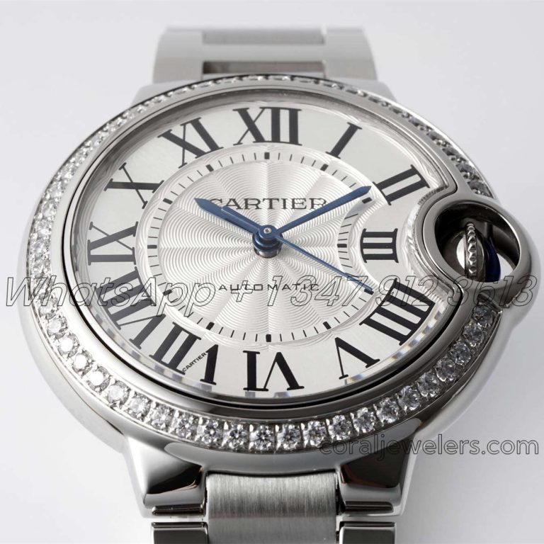 Replica Cartier Ballon Bleu 33mm Af Silver Dial With Diamond Bezel In Steel (2)