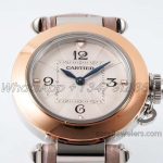 Replica Cartier Pasha 30mm Af White Dial In Pink Leather Strap (5)