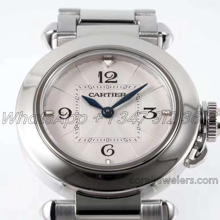 Replica Cartier Pasha 30mm Af White Dial In Steel Bracelet (2)