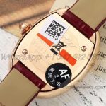 Replica Cartier Baignoire Af Mini Silver Dial In Rose Gold On Red Leather Strap (6)