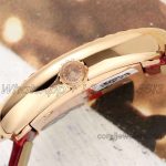 Replica Cartier Baignoire Af Mini Silver Dial In Rose Gold On Red Leather Strap (7)