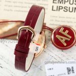 Replica Cartier Baignoire Af Mini Silver Dial In Rose Gold On Red Leather Strap (9)