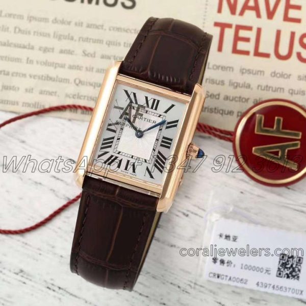 Replica Cartier Tank Louis Ladies Af White Dial In Rose Gold (1)