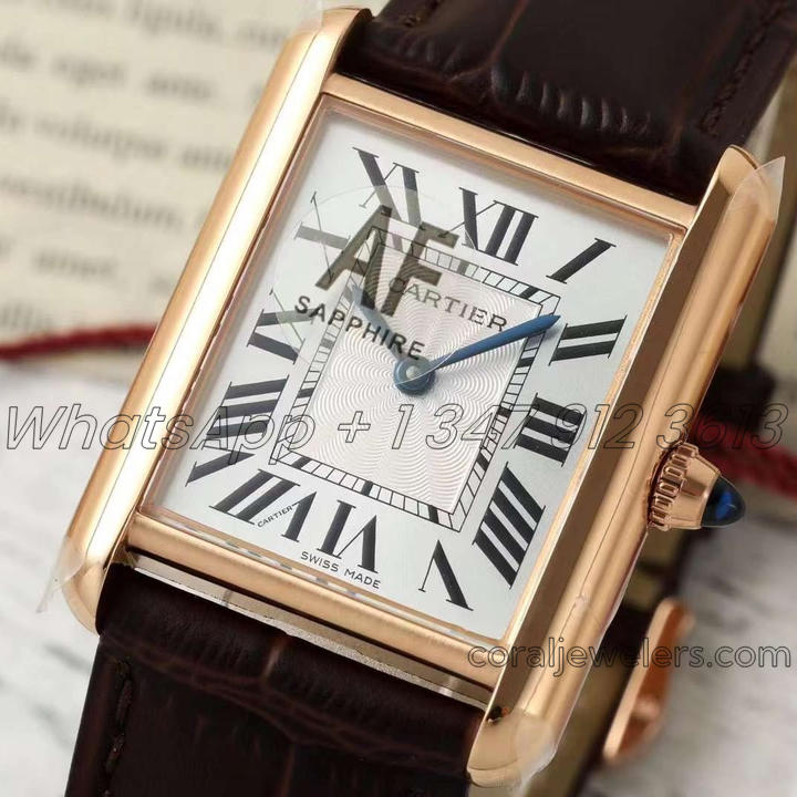 Replica Cartier Tank Louis Ladies Af White Dial In Rose Gold (2)