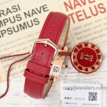 Replica Cartier Tank Louis Ladies Af White Dial In Rose Gold In Red Leather Strap (9)