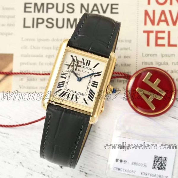 Replica Cartier Tank Louis Ladies Af White Dial In Yellow Gold (1)