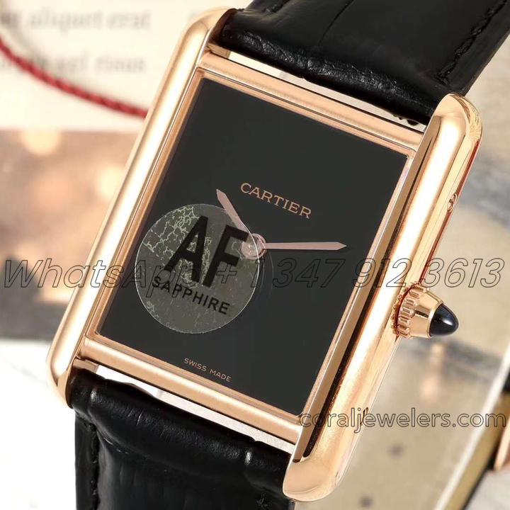 Replica Cartier Tank Must Af Black Dial In Rose Swiss Quartz (2)