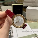 Replica Van Cleef & Arpels Perlee Watch 30mm White Dial Rose Gold Swiss Ronda Quartz (3)