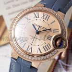 Replica Cartier Ballon Bleu 33mm Af Rg & Diamonds Brown Dial Seiko Nh05a (3)