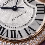 Replica Cartier Ballon Bleu 33mm Af Rg & Diamonds Silver Dial Seiko Nh05a (5)