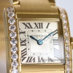 Replica Cartier Tank Francaise Ladies M+ Yellow Gold With Diamond Bezel (4)