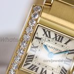 Replica Cartier Tank Francaise Ladies M+ Yellow Gold With Diamond Bezel (5)