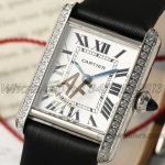 Replica Cartier Tank Must Ladies Af White Dial With Diamond Bezel In Steel Swiss Quartz Movement (3)