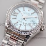 Replica Rolex Ladies Datejust 28mm 278384 Twf Blue Dial Diamond Markers With Diamond Bezel In Steel (4)