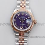 Replica Rolex Ladies Datejust 28mm 279171 Twf Aubergine Dial With Roman Markers In Rose Goldsteel (1)