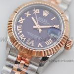 Replica Rolex Ladies Datejust 28mm 279171 Twf Aubergine Dial With Roman Markers In Rose Goldsteel (3)