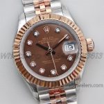 Replica Rolex Ladies Datejust 28mm 279171 Twf Chocolate Dial With Diamond Markers In Rose Goldsteel (2)