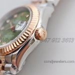 Replica Rolex Ladies Datejust 28mm 279171 Twf Green Dial With Diamond Markers In Rose Goldsteel (4)