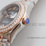 Replica Rolex Ladies Datejust 28mm 279171 Twf Grey Dial With Diamond Bezel In Rose Goldsteel (4)