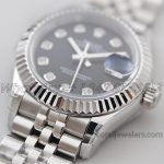 Replica Rolex Ladies Datejust 28mm 279174 Twf Black Dial With Diamond Markers In Steel (12)