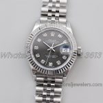 Replica Rolex Ladies Datejust 28mm 279174 Twf Grey Dial With Diamond Markers In Steel (1)