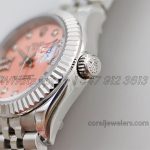 Replica Rolex Ladies Datejust 28mm 279174 Twf Pink Dial Diamond Markers In Steel (4)