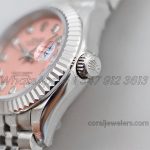 Replica Rolex Ladies Datejust 28mm 279174 Twf Pink Dial With Diamond Markers In Steel (4)