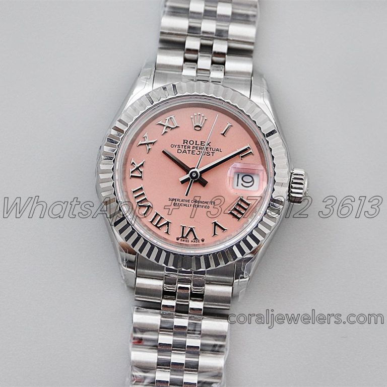 Replica Rolex Ladies Datejust 28mm 279174 Twf Pink Dial With Roman Markers (10)