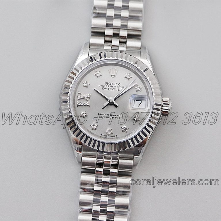 Replica Rolex Ladies Datejust 28mm 279174 Twf Silver Dial With Diamond Markers (1)