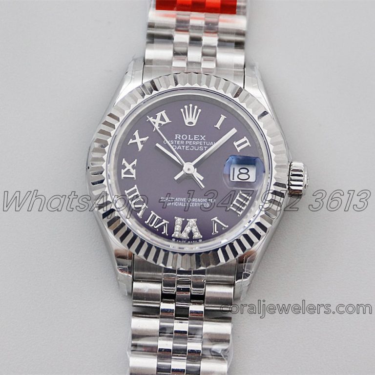 Replica Rolex Ladies Datejust 28mm 279274 Twf Aubergine Dial With Roman Markers (1)