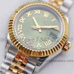 Replica Rolex Ladies Datejust 28mm 279383rbr Twf Aubergine Dial With Roman Markers In Yellow Goldsteel (3)